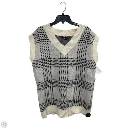 Vest Sweater By Shein In Black & Grey, Size: L