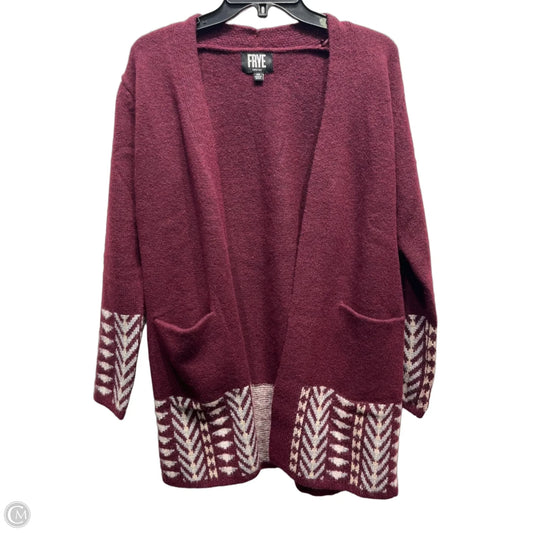 Sweater Cardigan Designer By Frye In Maroon, Size: Xs