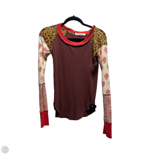 Top Long Sleeve By We The Free In Red & Tan, Size: Xs