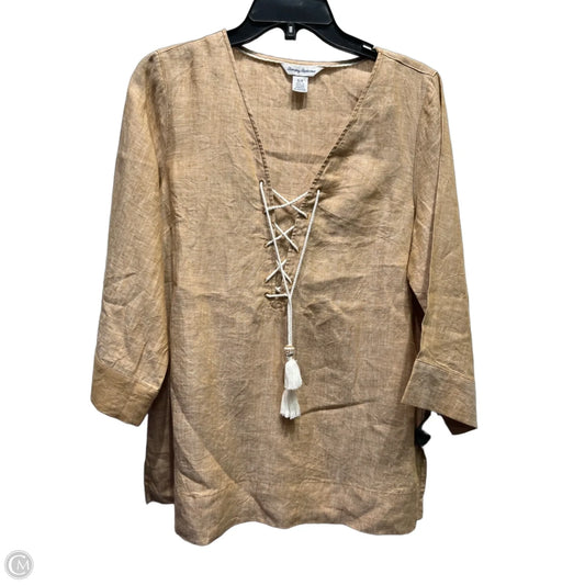 Top Long Sleeve By Tommy Bahama In Tan, Size: S