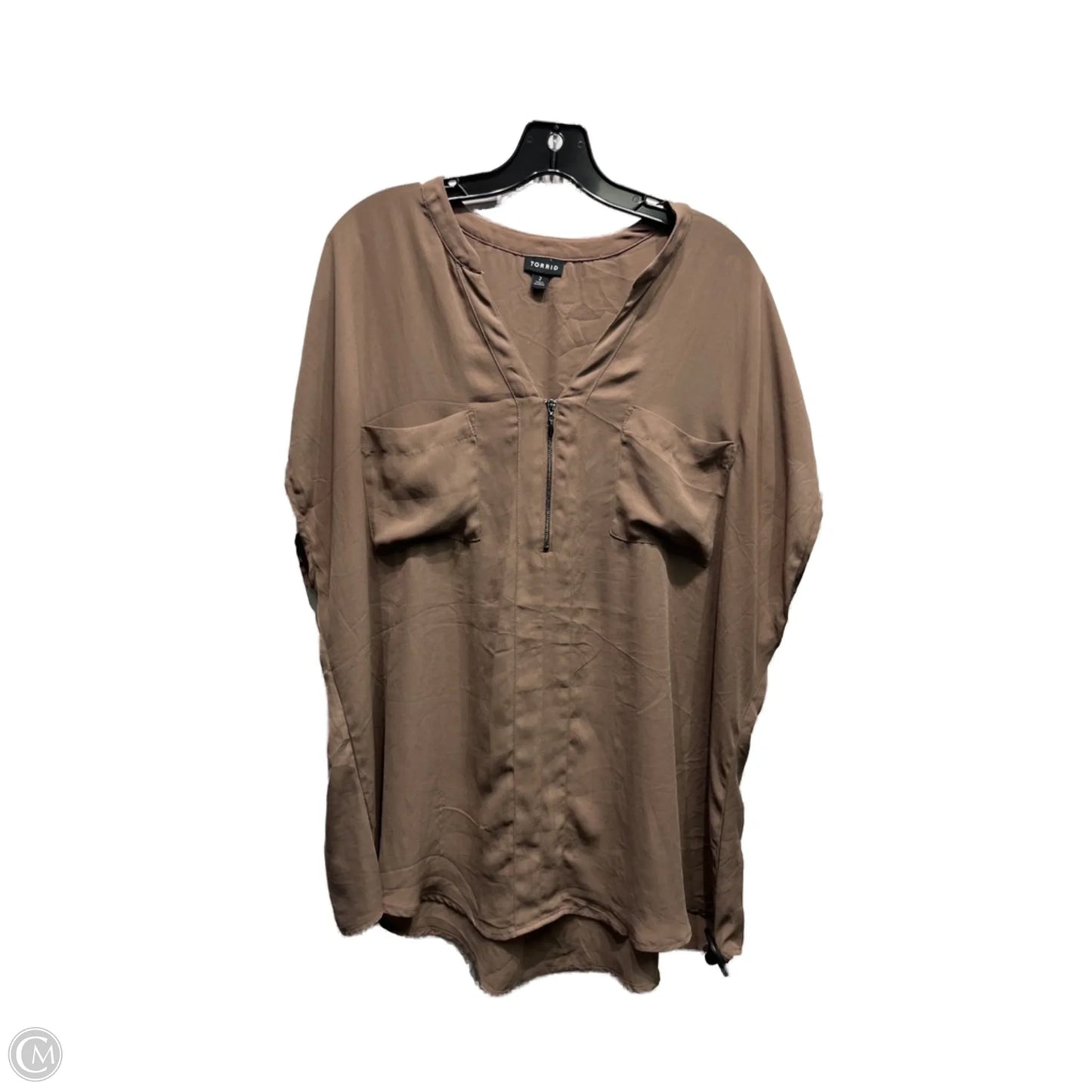 Top Short Sleeve By Torrid In Tan, Size: 2x