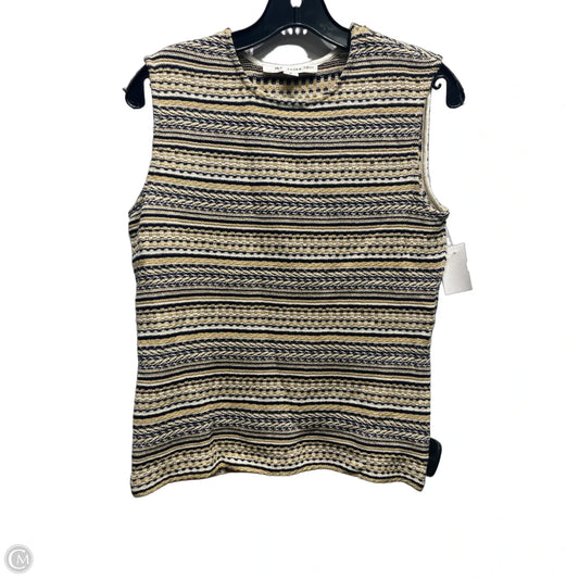 Top Sleeveless Designer By St. John In Black & Tan, Size: Sp