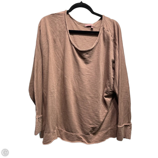 Top Long Sleeve By Fresh Produce In Brown, Size: L