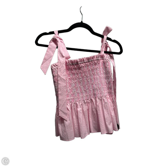 Top Sleeveless Designer By Lilly Pulitzer In Pink & White, Size: M