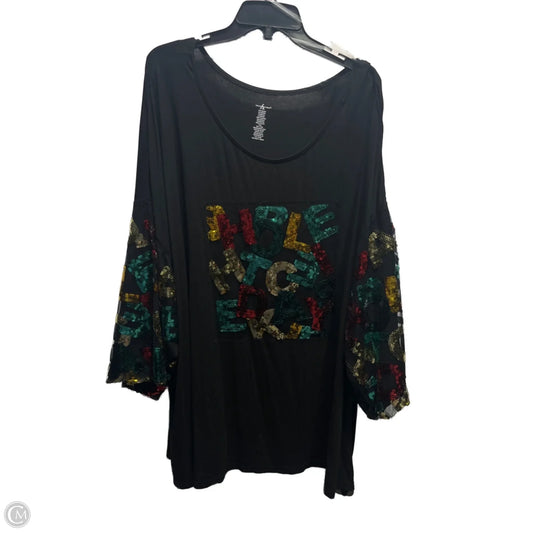 Top Long Sleeve By Ashley Stewart In Black, Size: 4x