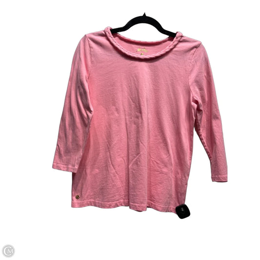 Top 3/4 Sleeve Designer By Lilly Pulitzer In Pink, Size: S