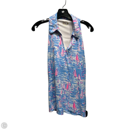Top Sleeveless Designer By Lilly Pulitzer In Blue & Pink, Size: M