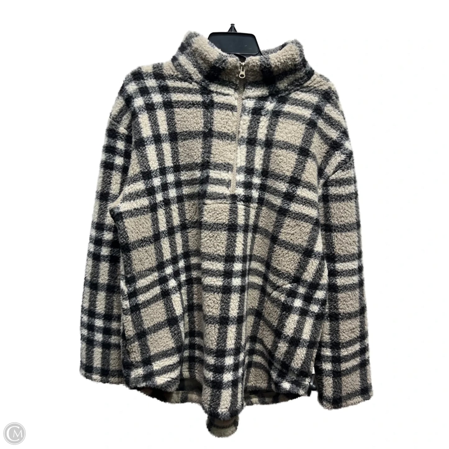 Jacket Fleece By Koolaburra By Ugg In Black & Cream, Size: L