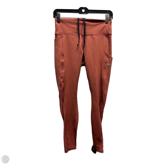 Athletic Leggings By Nike Apparel In Orange, Size: M