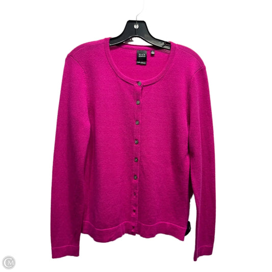 Sweater Cardigan Cashmere By Saks Fifth Avenue In Purple, Size: L