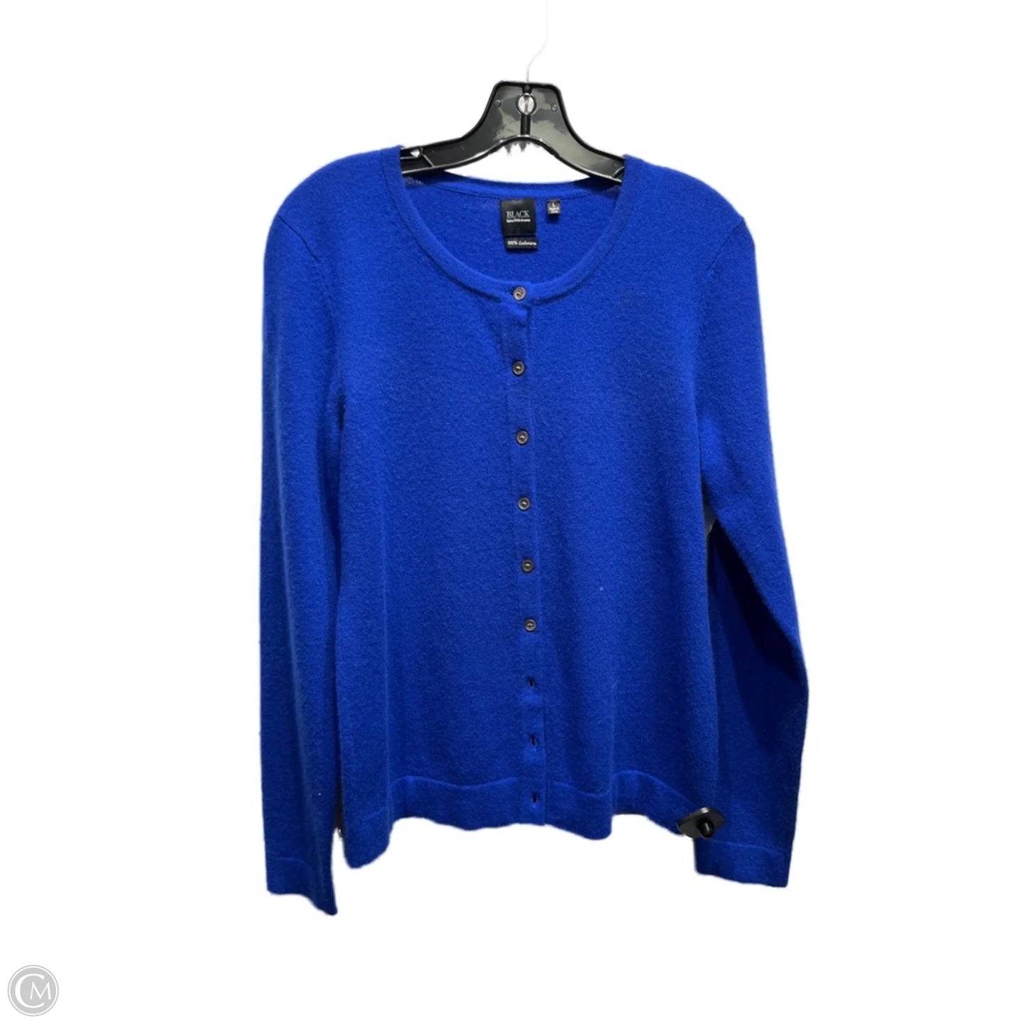 Sweater Cardigan Cashmere By Saks Fifth Avenue In Blue, Size: L
