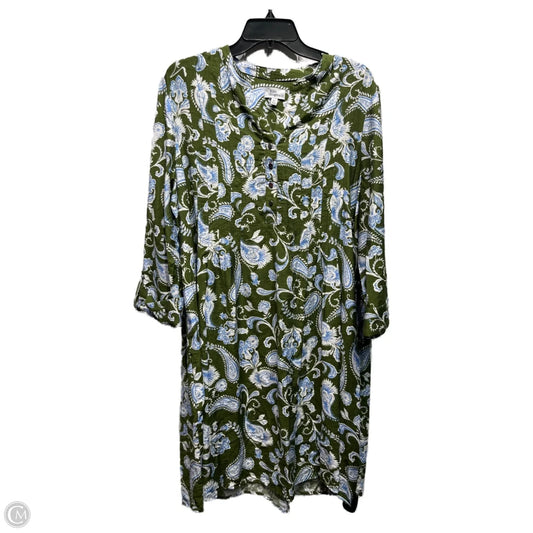 Dress Casual Short By Kim Rogers In Blue & Green, Size: Xxl