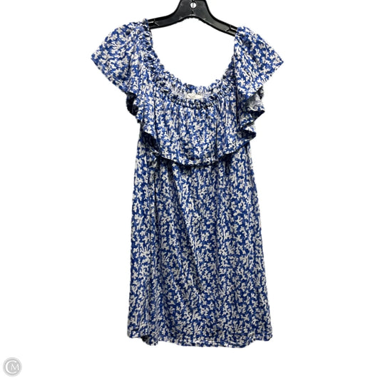 Top Short Sleeve By J. Jill In Blue & White, Size: Xl