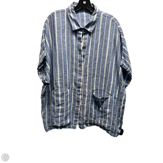 Top Short Sleeve By SPANNER In Blue & White, Size: Xl