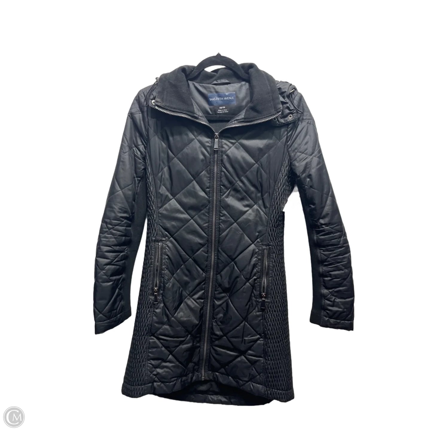 Jacket Puffer & Quilted By Saks Fifth Avenue In Black, Size: Xs