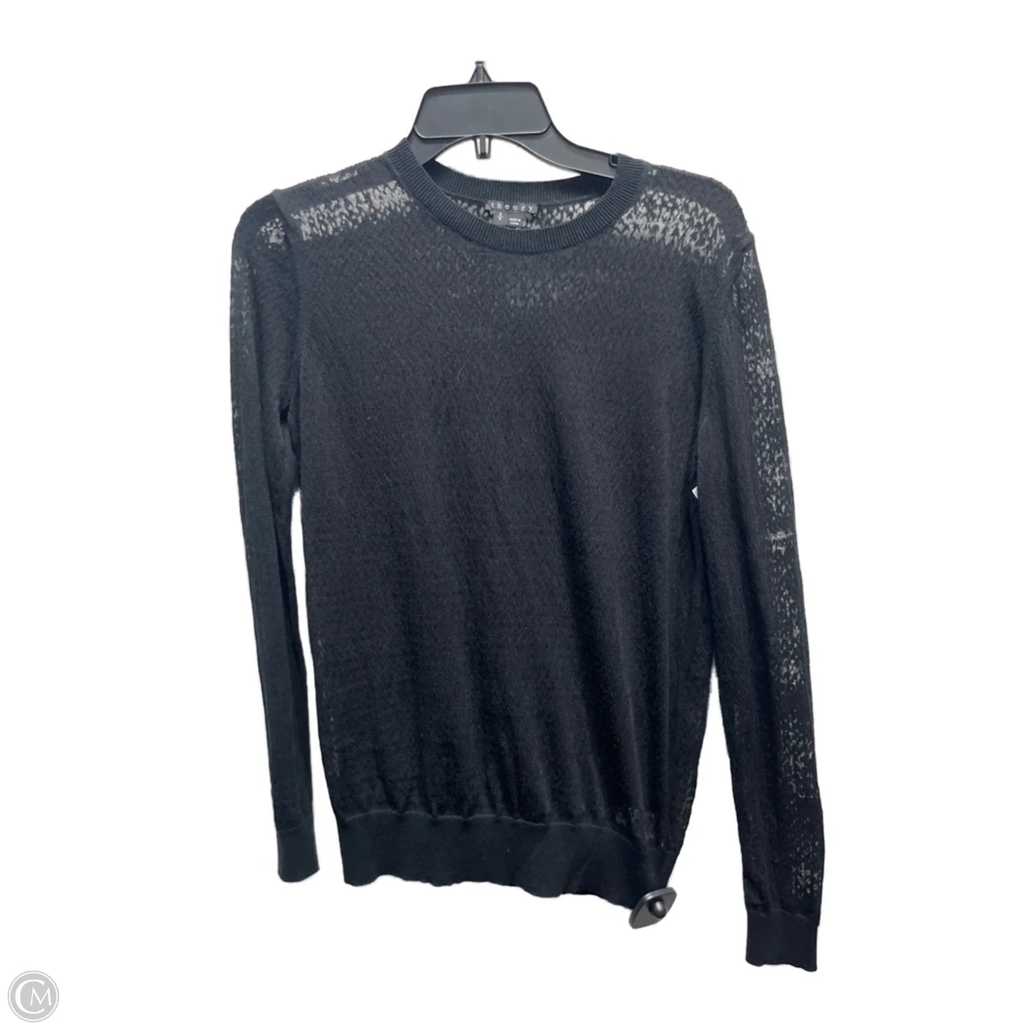Top Long Sleeve By Theory In Black, Size: S