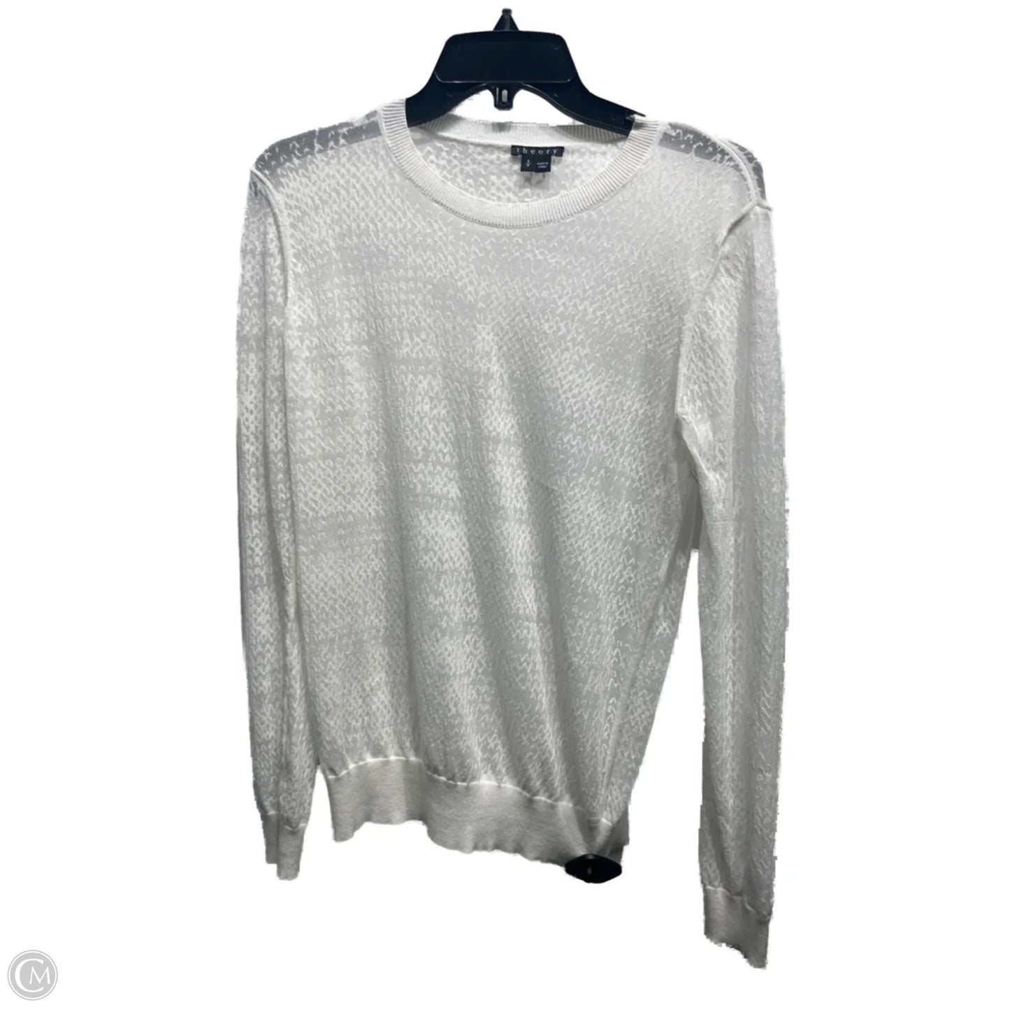 Top Long Sleeve By Theory In White, Size: S