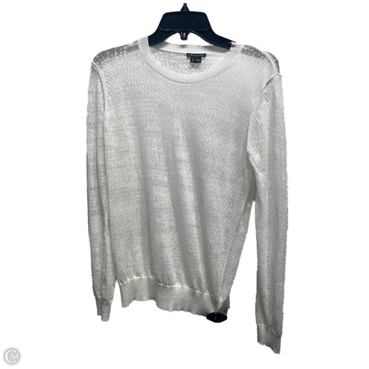 Top Long Sleeve By Theory In White, Size: S