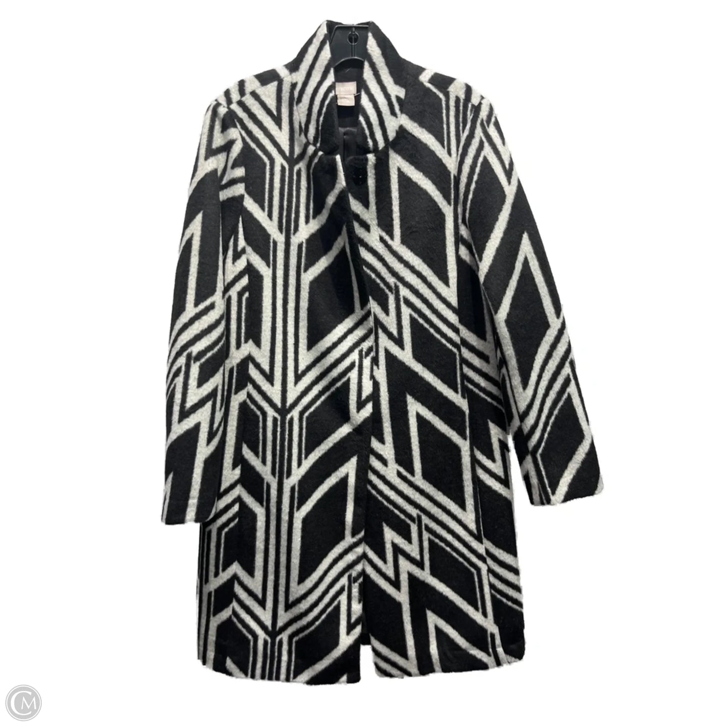 Coat Peacoat By Chicos In Black & White, Size: 8