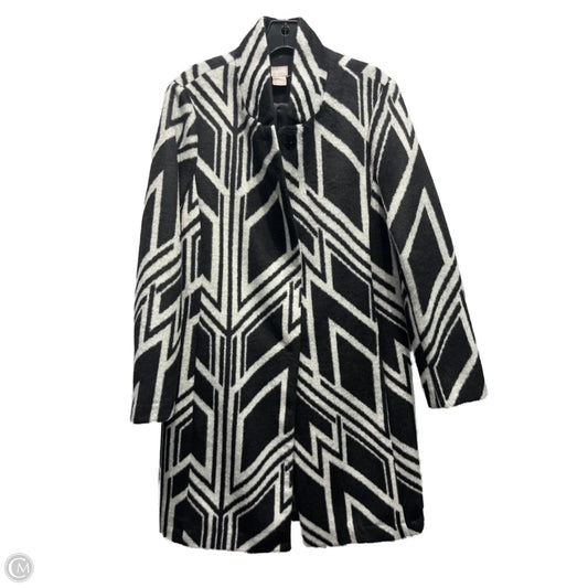 Coat Peacoat By Chicos In Black & White, Size: 8