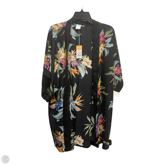 Cardigan By Kona Sol In Black & Green, Size: L
