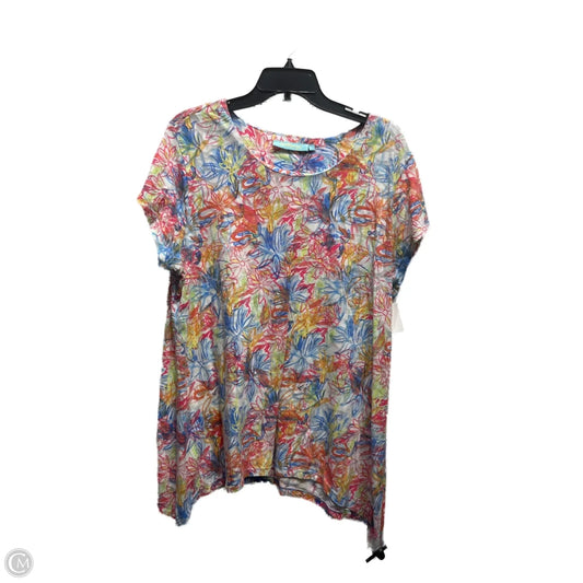 Top Short Sleeve By Anthony’s In Blue & Pink, Size: Xl