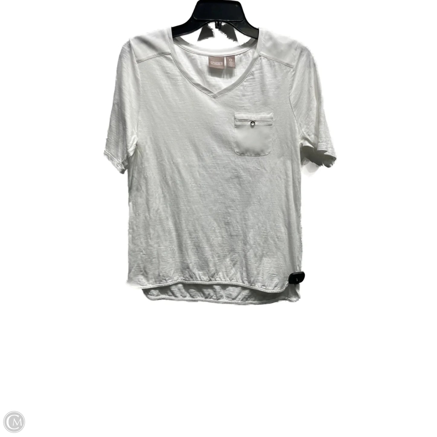 Top Short Sleeve By Chicos In White, Size: S