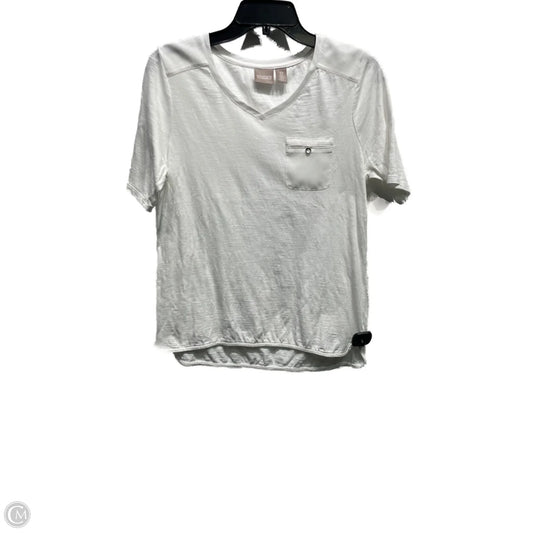 Top Short Sleeve By Chicos In White, Size: S