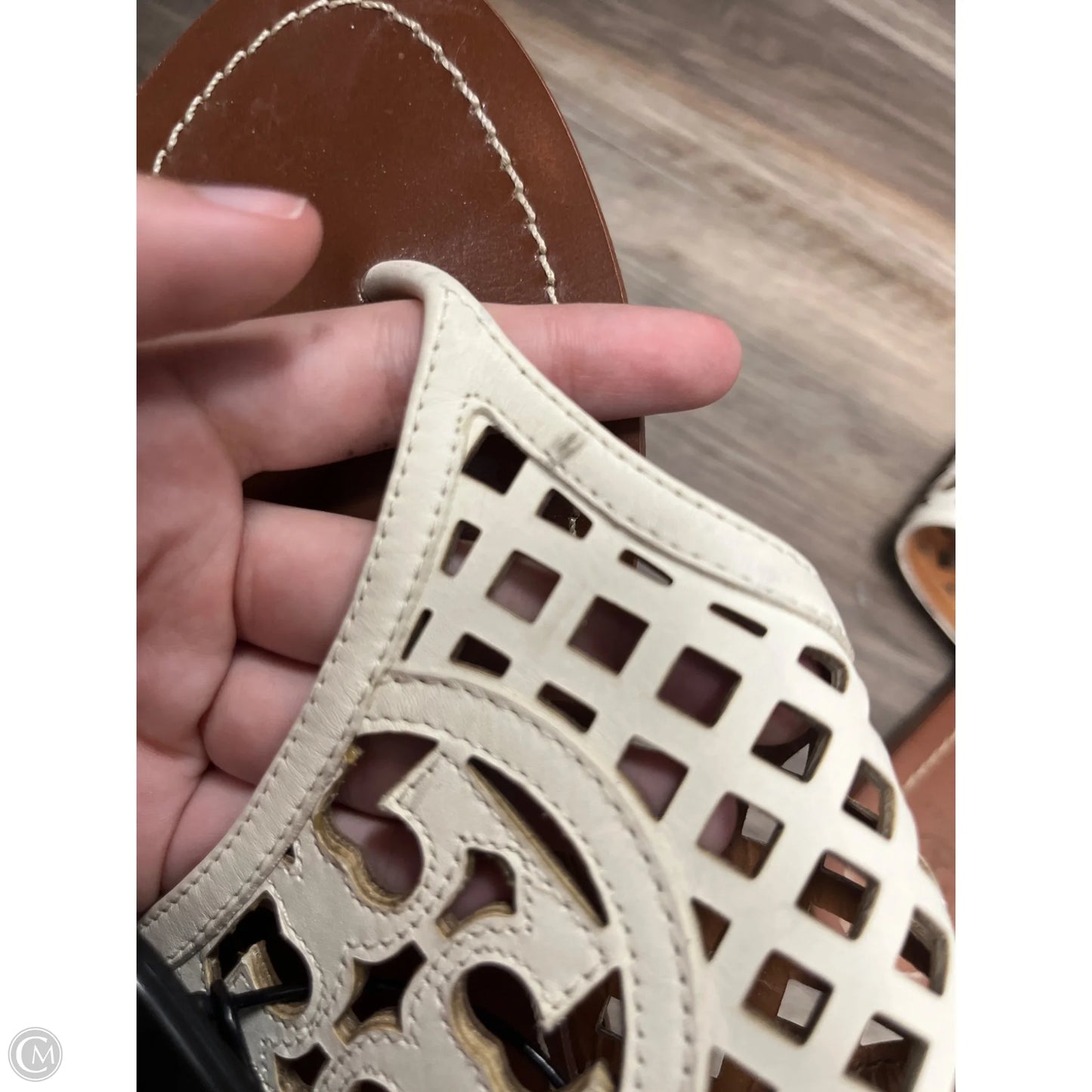 Sandals Designer By Tory Burch In Cream, Size: 10