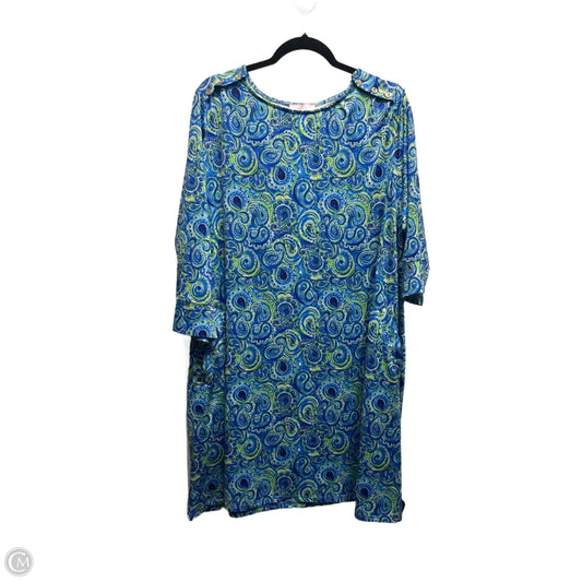 Dress Casual Midi By Stella Parker In Blue & Green, Size: 2x