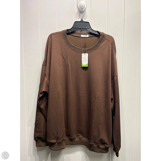 Sweatshirt Crewneck By PINSPARK In Brown, Size: 2x
