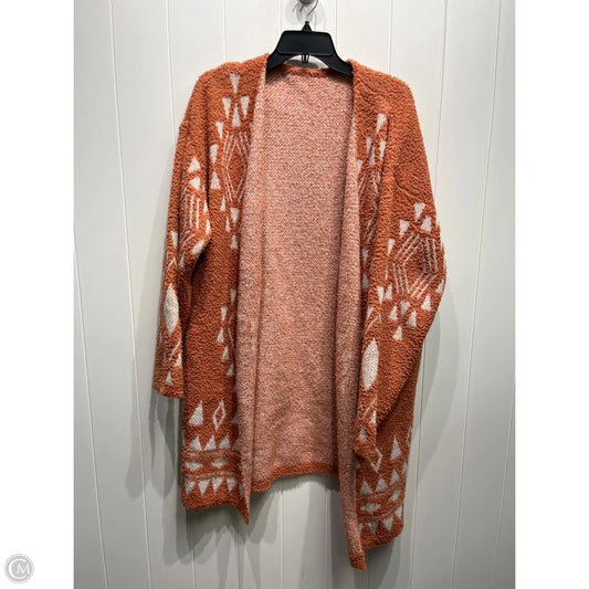 Sweater Cardigan By Clothes Mentor In Orange, Size: Xl