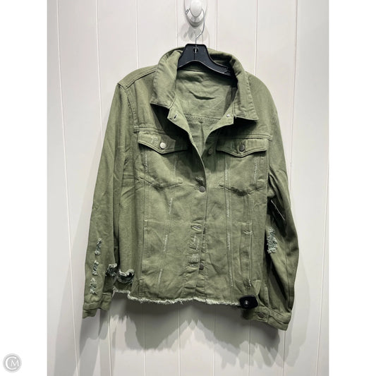 Jacket Denim By Clothes Mentor In Green Denim, Size: 2x