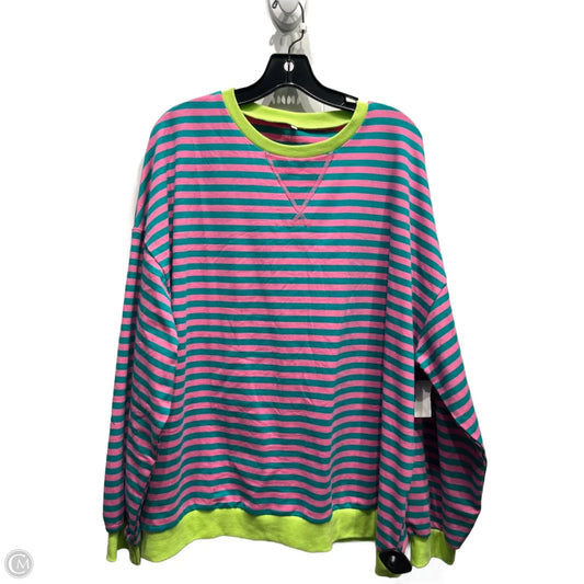 Sweatshirt Crewneck By Clothes Mentor In Green & Pink, Size: Xl