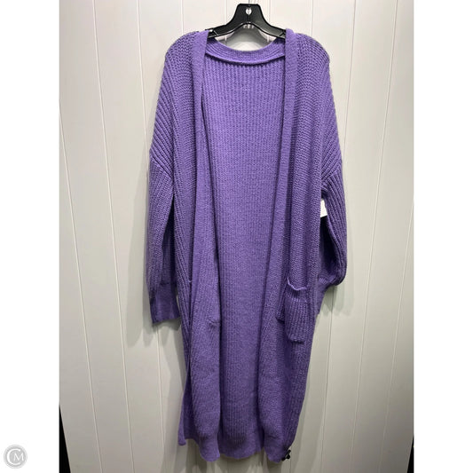 Sweater Cardigan By Clothes Mentor In Purple, Size: Xxl