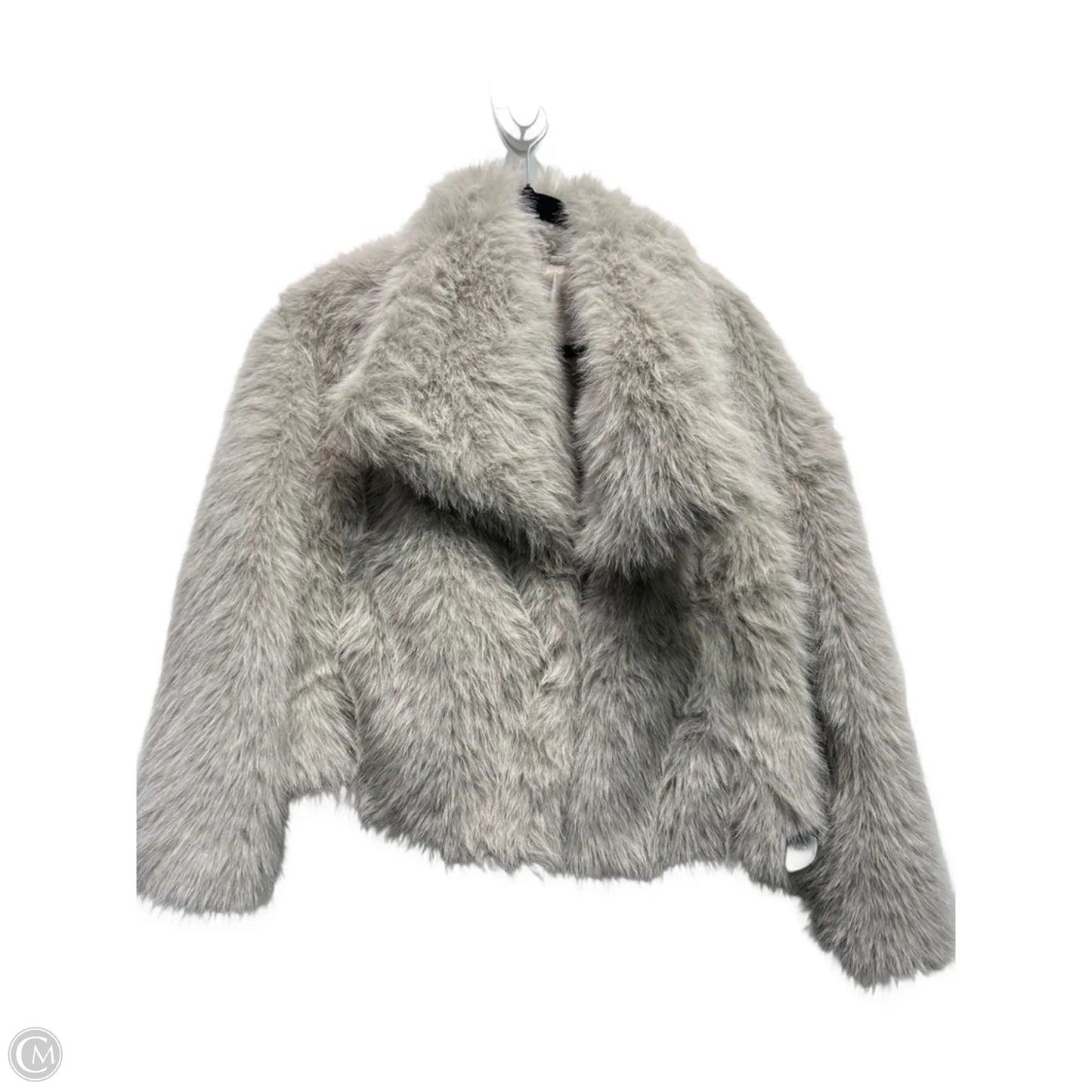 Jacket Faux Fur & Sherpa By Clothes Mentor In Grey, Size: L