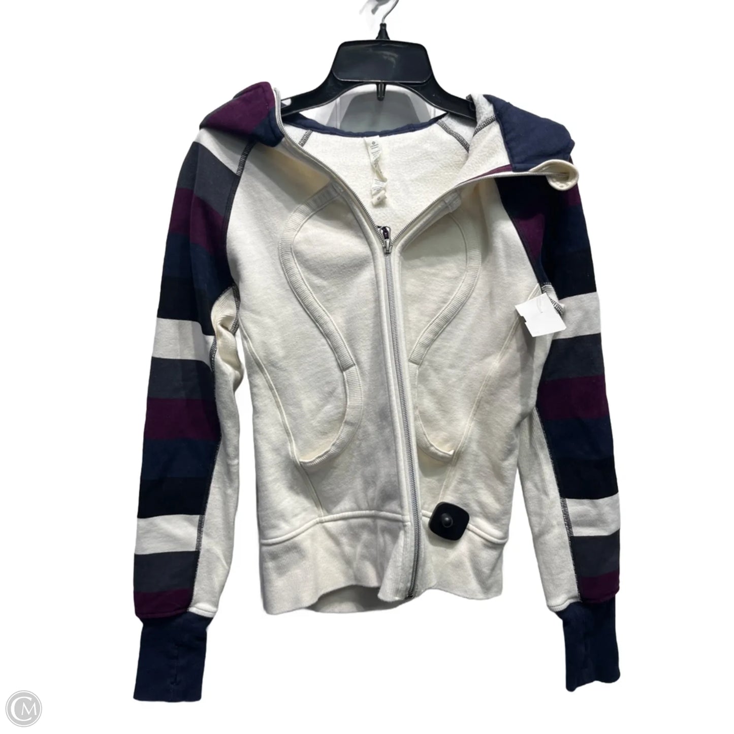 Athletic Jacket By Lululemon In Grey & Purple, Size: 6