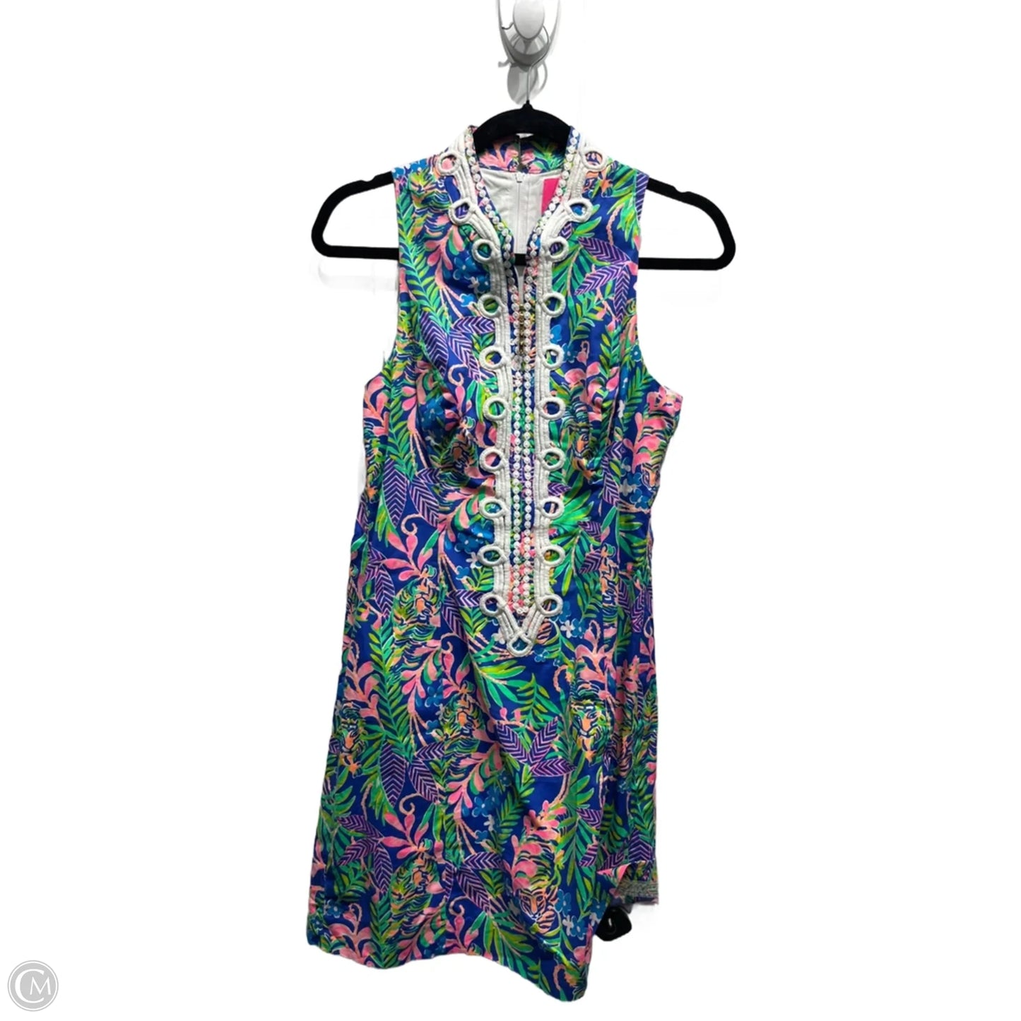 Dress Designer By Lilly Pulitzer In Green & Pink, Size: 4