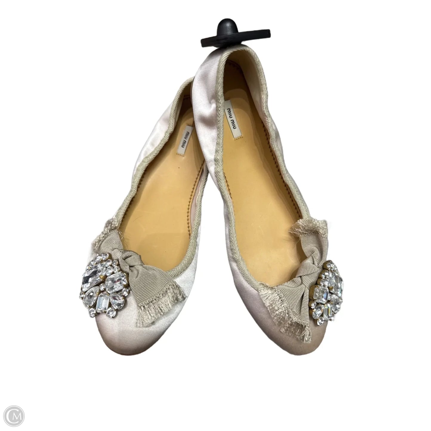 Shoes Luxury Designer By Miu Miu In Cream, Size: 8.5