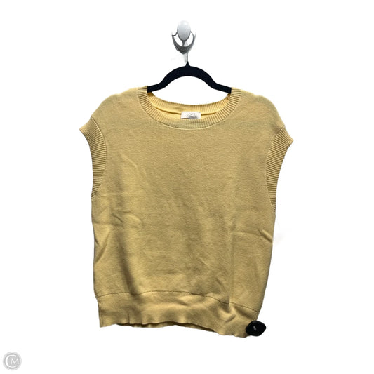 Sweater Short Sleeve By Loft In Yellow, Size: L