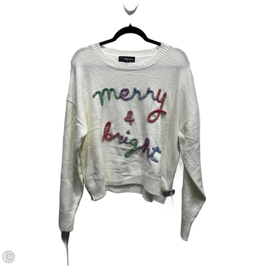 Sweater By Clothes Mentor In Cream & Red, Size: Xl