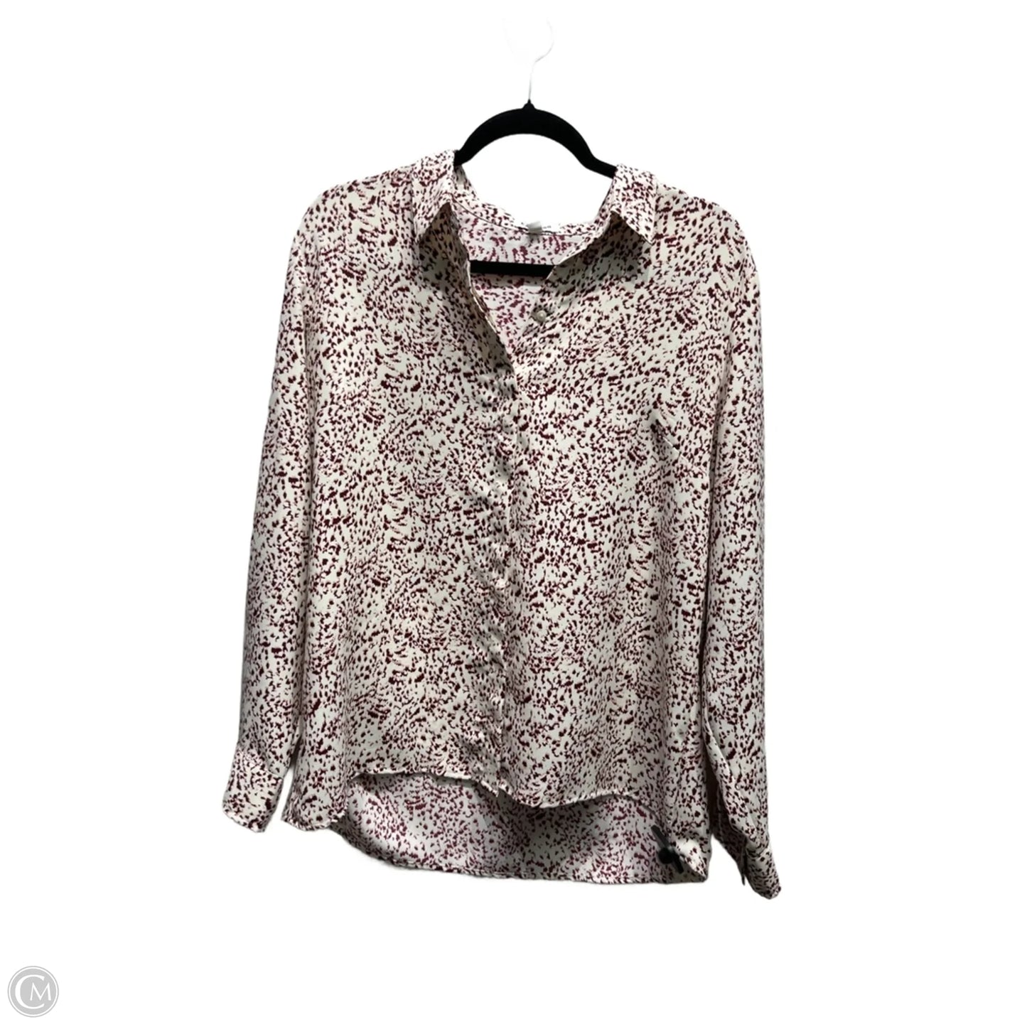 Top Long Sleeve By Express In Red & White, Size: L