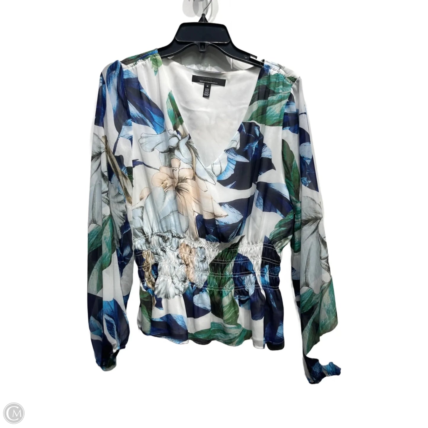 Top Long Sleeve By White House Black Market In Blue & Green, Size: M