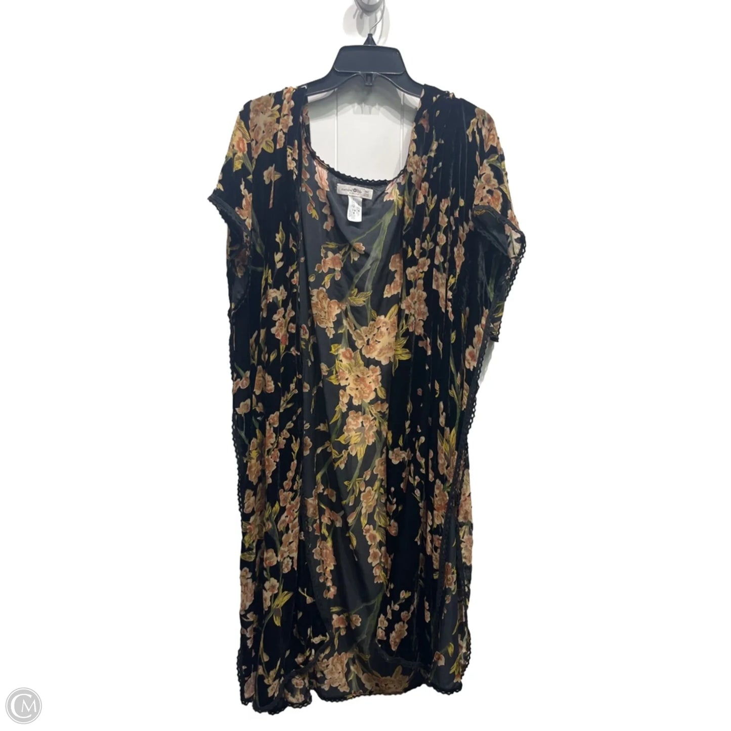 Kimono By Natural Life In Black & Yellow, Size: Osfm