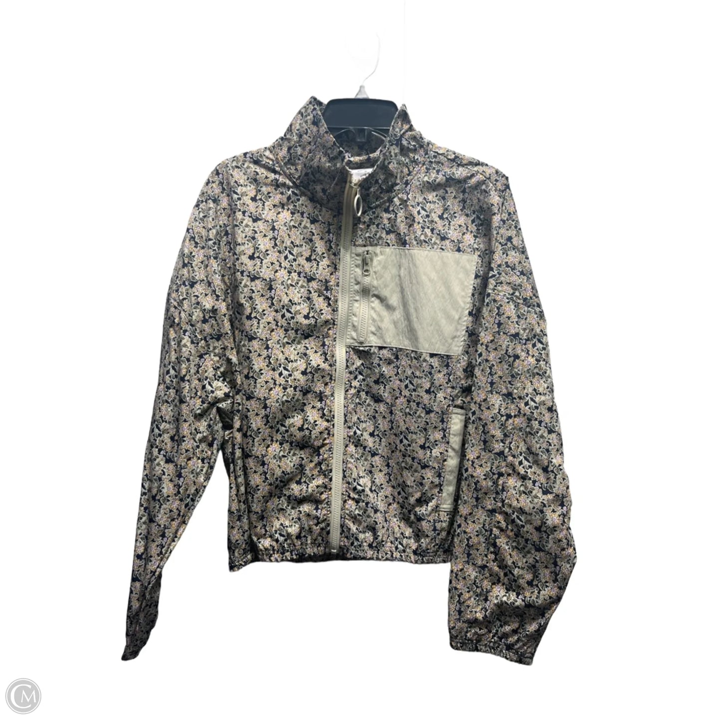 Jacket Windbreaker By Sage In Blue & Cream, Size: Xl