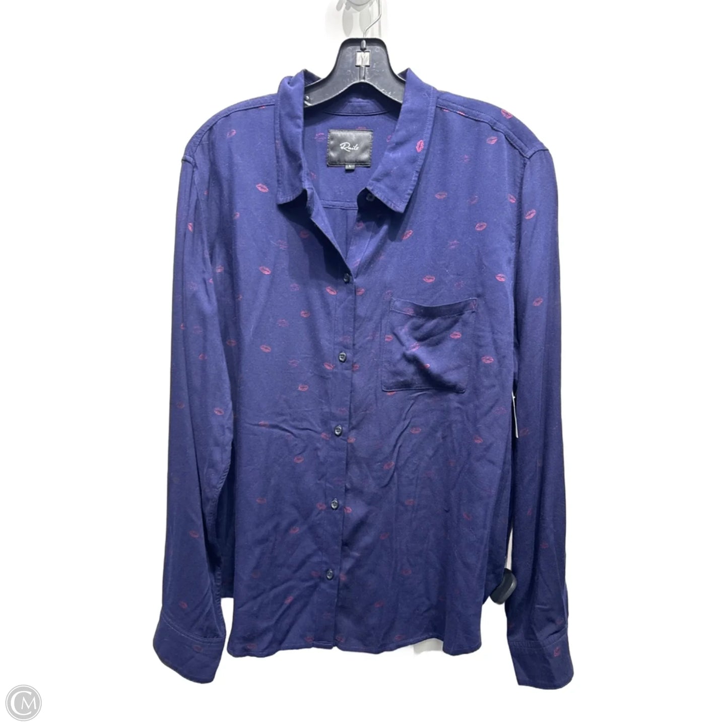 Top Long Sleeve By Rails In Navy, Size: L