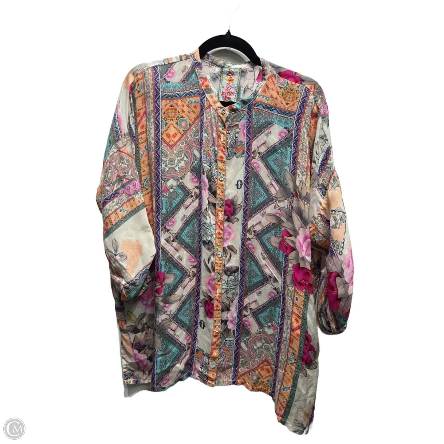 Blouse Long Sleeve By Johnny Was In Pink & Purple, Size: M