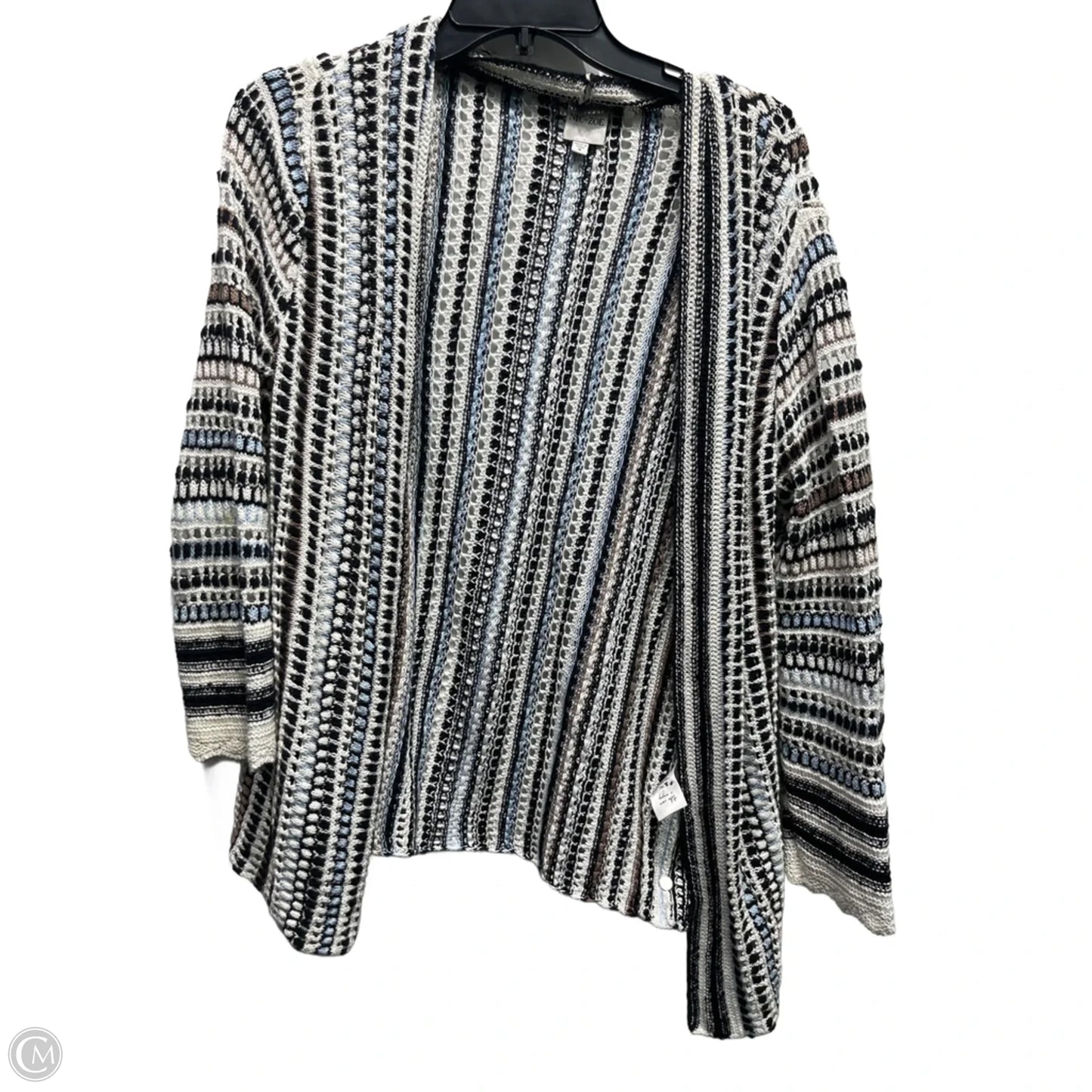 Sweater Cardigan By Nic + Zoe In Black & Blue, Size: S