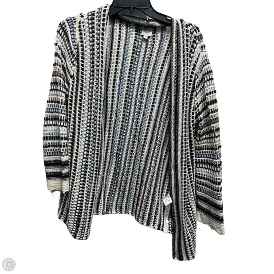 Sweater Cardigan By Nic + Zoe In Black & Blue, Size: S