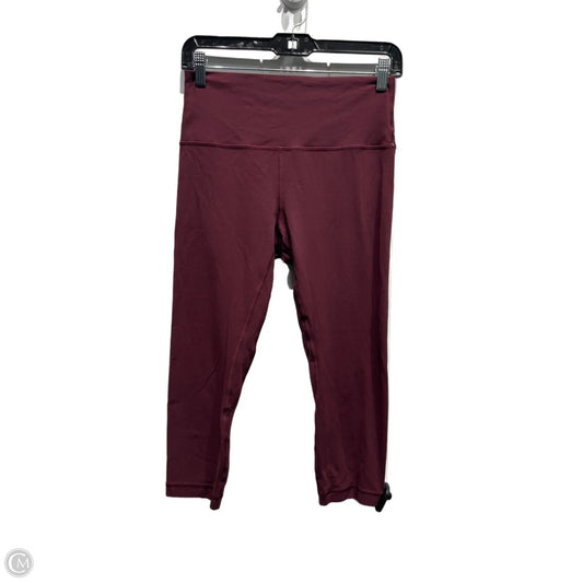 Athletic Capris By Lululemon In Maroon, Size: 8